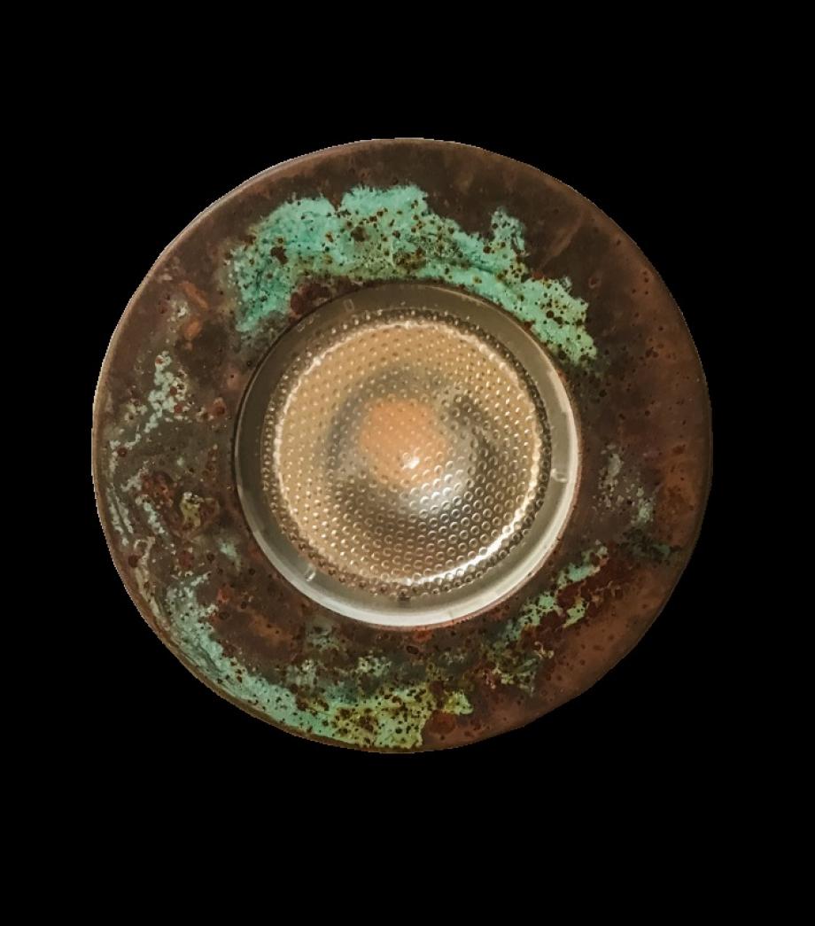 Verdigris copper fire rated downlight from Fraser Besant Lighting